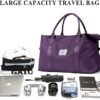 Weekender Bags for Women,Travel Duffel Bag,Overnight Weekend Carry On Personal Item Bag with Wet Pocket & Trolley Sleeve,Gym Bag,Dark Purple - Image 2
