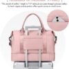 Travel Duffel Bag with Shoes Compartment, Shoulder Weekender Overnight Bag for Women,Travel Tote Bag Sports Gym Bag with Toiletry Bag - Image 6