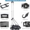 Folding Trolley, Portable Trolley, Folding Bag, Weight Capacity 25KG Luggage Trolley with 2 Wheels and 2 Elastic Cords for Personal, Travel, Moving, Office (Steel, Black) - Image 4
