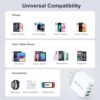 2-Pack 40W USB C Wall Plug, 4 Port Fast Charging Block PD 3.0 Multi Port Type C Adapter Cube for iPhone 15/13/13pro/12/12pro/XR/SE, iPad Pro/Mini/Air, Google Pixel/Pixel 3a/ XL/3/2XL - Image 4