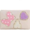 Preppy Patch Small Toiletry Bag, Cartoon Leather Makeup Bag with Double Zipper, Gift for Women and Teenage Girls for Disney World Essentials