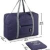 2 Pack Foldable Travel Bag Waterproof Travel Duffel Bag,Women Ladies Man Canvas Weekender Bag Overnight Carry-on Tote Duffel in Trolley Handle (Black&Rred)… - Image 5