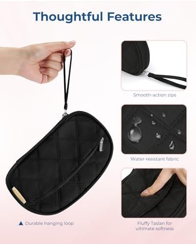 BAGSMART Travel Cord Organizer Electronics Organizer Travel Case, Puffer Cable Organizer Bag Travel Essentials for Women, Small Tech Organizer Travel Case for Charger, Cable, Phone, Flash Drive Black - Image 6
