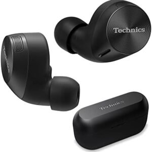 Technics HiFi True Wireless Multipoint Bluetooth Earbuds with Noise Cancelling, 3 Device Multipoint Connectivity, Wireless Charging, Impressive Call Quality, LDAC Compatible - EAH-AZ60M2-K (Black)