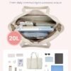 BAGSMART Large Tote Bag For Women, Travel Shoulder Bag Top Handle Handbag with Yoga Mat Buckle for Gym, Work, Travel - Image 4