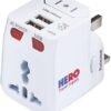 Hero Universal Travel Adapter (2 USB Ports) – Power Plug for US Europe France UK Ireland Thailand NZ Australia 100+ Countries