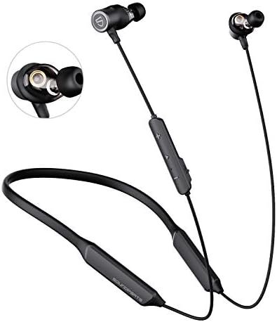 SoundPEATS Force Pro Dual Dynamic Drivers Bluetooth Headphones, Neckband Wireless Earbuds with Crossover, APTX HD Audio Built in Mic 22 Hours Playtime, Bluetooth 5.0 Headset Sports Earphones