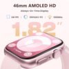 Smart Watches for Women [AMOLED 46mm], Bluetooth Call, 24/7 Heart Rate/SpO2/Sleep/Stress Monitor, GPS Fitness Tracker, 120+ Sports Modes, Water Resistant Fitness Smartwatch for iOS Android (GoldPink) - Image 7