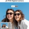 Digital Camera FHD 4K 44MP with 64GB SD Card 16X Digital Zoom Auto Focus FHD 1080p Compact Portable Cheap Small Vintage Camera Children's Day Gifts for Teens Boys Girls (Silver) - Image 4