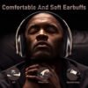 Bluetooth Headphones Over Ear, 6S Wireless Headphones Wired with 6 EQ Modes, 40 Hours Playtime Foldable HiFi Stereo Headset with Microphone, FM/TF for Cellphone/PC/Work (Black & Gold) - Image 3