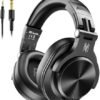 OneOdio A70 Bluetooth Over Ear Headphones, Wireless Headphones w/ 72H Playtime, Hi-Res, 3.5mm/6.35mm Wired Audio Jack for Studio Monitor & Mixing DJ Guitar AMP, Computer Laptop PC Tablet - Black