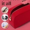 Embla Cosmetic Bag - Makeup Bag Travel Pouch, Toiletry Bags Cute Makeup Organizer, Nylon Zipper Pouches, Pink Black Coin Purse, Storage Bag Cosmetics Organizer, Make up bags Mini, Small, Large, Womens - Image 5