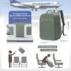WEPLAN 17x10x9 United Airlines Personal Item Bag, Underseat Carry on Backpack, Waterproof Cabin Luggage Bag, Travel Essentials, Olive - Image 2