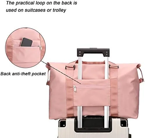 Forestfish Duffel Bags Traveling With Trolley Sleeve, Gym Bag Weekender Bags For Women, Black - Image 5