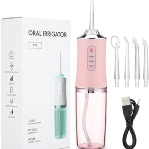 Water-Flosser-Teeth-Cleaner, Rechargeable - Waterproof, Portable Cordless Dental Oral Irrigator, Water flossers for Teeth, 3 Modes 4 Nozzles, for Home and Travel Elegant, Water Flosser for Braces