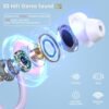 Wireless Earbuds Bluetooth Headphone Sport, Bluetooth 5.3 Earbud 3D HiFi Stereo Over Ear Buds, 48Hrs Earhooks Earphone with Noise Cancelling Mic, IP7 Waterproof Headset for Workout/Running/Gym, Purple - Image 2