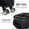 Kenneth Cole REACTION Chelsea 2-Piece Bundle - 20" Chevron Expandable 8-Wheel Carry-On Suitcase & Matching 15" Laptop Backpack, Black - Image 4