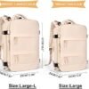 coowoz Large Casual Travel Backpack For Women Men,Carry On Rucksack Flight Approved,Hiking Waterproof Outdoor Sports Daypack Fit 15.6 Inch Laptop Shoes Compartment (Beige) - Image 2