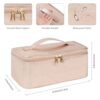 OCHEAL Makeup Bag,Vegan Leather Makeup Organizer Bag,Travel Essentials Cosmetic Bag Make Up Bag Small Makeup Case Toiletry Bag for Women,Compact Capacity for Daily Use, Double Zippers -Rose Gold - Image 6