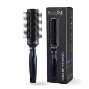 Shop LC Navy Blue Self Cleaning Hair Brush Comb - Detangler Brush Round Brush for Blow Out - Easy Clean Roller Hair Brushes for Women Men Mothers Day Gifts for Mom