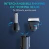Body Hair Trimmer for Men,Electric Groin & Pubic Hair Trimmer,Mens Body Groomer Kit for Privates,Waterproof Wet/Dry Body Shaver, Comes with Two Replacement Blade and Comb Accessories - Image 3