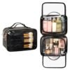 OCHEAL Makeup Bag, Double Layer Clear Make up Bag Organizer, Large Capacity Cosmetic Bag for Women Travel Beauty Essentials,Multiple Compartments Makeup Case Zipper Pouch -Clear - Image 2