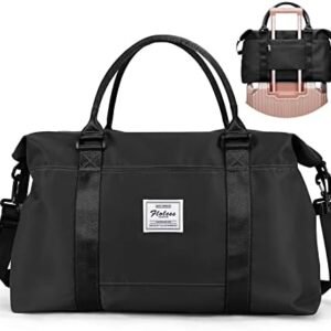 Travel Duffel Bag for Women,Overnight Weekender Bag with Trolley Sleeve,Carry On Tote Bag Sports Gym Bag