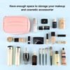 Makeup Bag Portable Travel Cosmetic Bag for Women, Beauty Zipper Makeup Organizer PU Leather Washable Waterproof (Pink) - Image 6