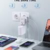 European Travel Plug Adapter, US to Europe Plug Adapter with 2 US Outlets, 3 USB-A & 2 USB-C Ports, Detachable Type C Outlet Adapter Charger for Most of Europe Italy Spain Iceland Portugal (X232C) - Image 3