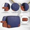 Toiletry Bag for Men, Mens Toiletry Travel Bag, Water-resistant Mens Toiletry Bag, Thickened PU Travel Dopp Kit, Toiletries Travel Bag for Business Trips and Camping, Navy Blue - Image 7