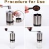9 Pcs Travel Coffee Lovers Gift Sets with Manual Coffee Grinder Coffee Dripper Goose Neck Kettle Glass Server Digital Scale 100 Pcs Paper Filter et for Drip Coffee Operation - Image 5