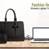 MATEIN Laptop Tote Bag for Women, Large Waterproof PU Leather Work Briefcase with USB Charging Port Casual Computer Shoulder Bag Messenger fits 15.6 Inch, Business Handbag Satchel Purse 2pcs Set,Black - Image 9