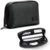 Travel Portable Storage Pouch Bag Case Accessories Organizer Compatible with MacBook Laptop Charger, Mouse, Cables, Hub, Power Adapter, Power Bank, Toiletries, Cosmetics, Personal Items-Black