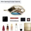 Narwey Small Makeup Bag for Purse Travel Makeup Pouch Cosmetic Bag Zipper Pouch Bags for Women (Light Checkerboard) - Image 2