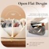 DOFOWORK Makeup Bag - Make up Bag for Women, Travel Makeup Bag with Divider and Handle, Washable Waterproof Comestic Bag PU Leather, Open Flat - White - Image 6