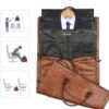STOVER Convertible Garment Bag, Leatheret Carry on Travel Duffel Bag with Shoe Compartment for Men Women - 2 in 1 Hanging Suit Bag (Brown) - Image 6