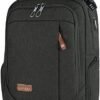 KROSER Laptop Backpack Large Fits up to 17.3 Inch Laptop with USB Charging Port Water-Repellent Casual Computer Daypack for Travel/Business/College/Women/Men-Charcoal Black