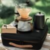 9 Pcs Travel Coffee Lovers Gift Sets with Manual Coffee Grinder Coffee Dripper Goose Neck Kettle Glass Server Digital Scale 100 Pcs Paper Filter et for Drip Coffee Operation - Image 4