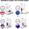 Universal Travel Adapter - 2 USB Ports Wonplug International Power Plug Adapter Small Wall Charger Adaptor for European US UK Thailand NZ Australia 150+Countries White - Image 2
