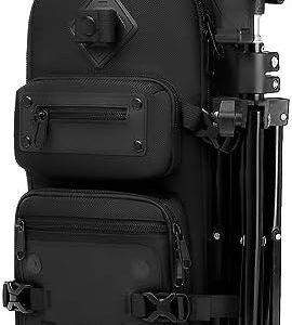 OZUKO Multipurpose Sling Bag for Men, Large Capacity Crossbody Shoulder Bag Waterproof Sling Chest Backpack with Tripod Holder Fit for Outdoor Travel Photography (Black)