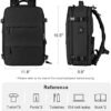 coofay Travel Backpack For Women Men Airline Approved Carry On Backpack Flight Approved Waterproof Sports Luggage Backpack Casual Daypack Small Hiking Backpack Black Backpack - Image 2
