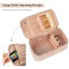 OCHEAL Makeup Bag,Vegan Leather Makeup Organizer Bag,Travel Essentials Cosmetic Bag Make Up Bag Small Makeup Case Toiletry Bag for Women,Compact Capacity for Daily Use, Double Zippers -Rose Gold - Image 2