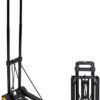Mount-It! Folding Luggage Cart and Dolly | 77 Lb Capacity | Portable Lightweight Luggage Trolley Cart with Telescoping Handle and 4 Rubber Wheels | Steel Frame