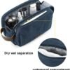 BAGSMART Toiletry Bag for Men, Canvas Travel Toiletry Organizer Dopp Kit Water-resistant Shaving Bag for Toiletries Accessories,Navy Blue-Medium - Image 3