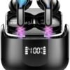 Wireless Earbud, Bluetooth Headphones 5.3 NEW 40H Ear Buds Bass Stereo Earphones Noise Cancelling Earbud with 4 ENC Mic in-Ear Bluetooth Earbud USB-C LED Display IP7 Waterproof Sport for Android iOS