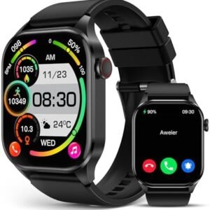 Smart Watch for Men Women, infrared true Blood Oxygen Monitor, 2.04-inch AMOLED Display, Heart rate Blood Pressure sleep Monitor, IP68 Waterproof Fitness Tracker, Compatible with Android and iOS