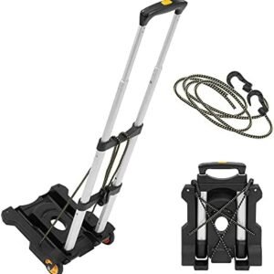 Mount-It! Folding Luggage Cart with Wheels | Strong, Compact, Holds 77 Pounds - Carry Boxes, Backpacks Smoothly