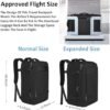 Vancropak Travel Bag, Extra Large 45L Carry on Backpack with 3 Packing Cubes Airline Approved for Men Women, Expandable Underseat Weekender Overnight Business Backpack, Gift for Travelers, Black - Image 2