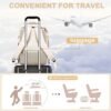 MOSISO Travel Backpack, 40L Carry on Backpack for Women Men, 17 inch Airline Approved Luggage Backpack with USB Port & Hidden Shoulder Straps, Casual Daypack with Toiletry Bag & Shoe Pocket, Beige - Image 7