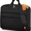 MISSLO Carry On Garment Bags for Travel with Shoulder Strap 43'' Suit Bags for Men Travel 2 in 1 Waterproof Suit Cover Bags with 3 Pockets Hanging Clothes Bag for Business Trip, Black